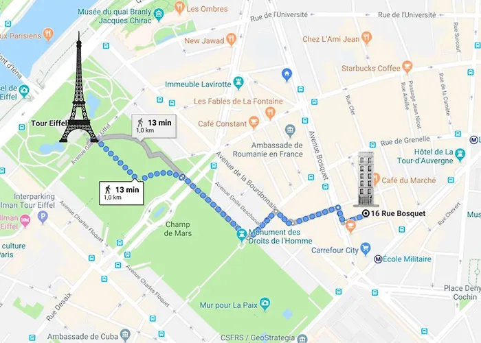 Apartment Duplex And Private Patio At Eiffel Tower